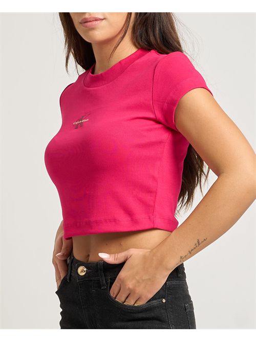 T-shirt donna Calvin Klein con monogramma CALVIN KLEIN | LV047AB802TRZ
